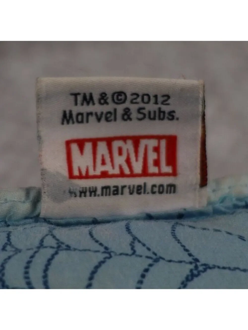 2012 Marvel Spider-Man Throw Pillow Cushion Blue Comic Web Plush Decor 12x12